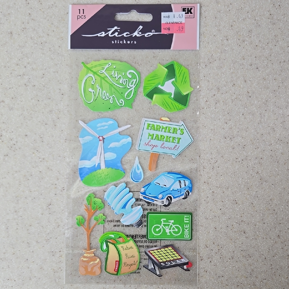 Being Green Recycling Scrapbook Memory Book Stickers